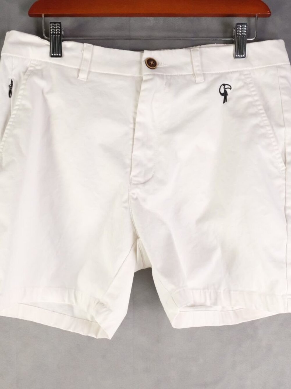 Tucann Shorts Mens 30 White Lux Casual Chino Cotton Elastane Preppy Golf